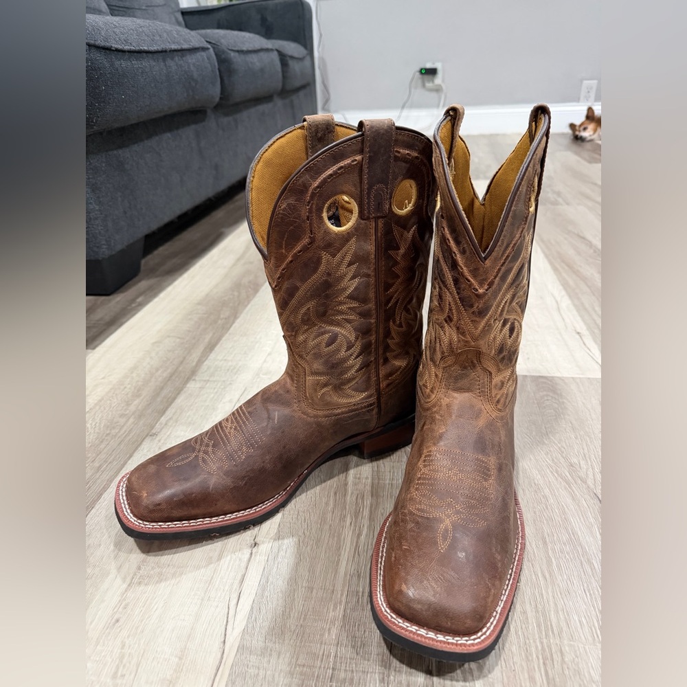 Laredo 7812 Men’s Western Cowboy Boots Brown Leather Sz 11D